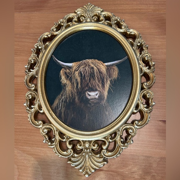 Hobby Lobby Other - New Highland Cow Framed Wall Decor. Gold ornate